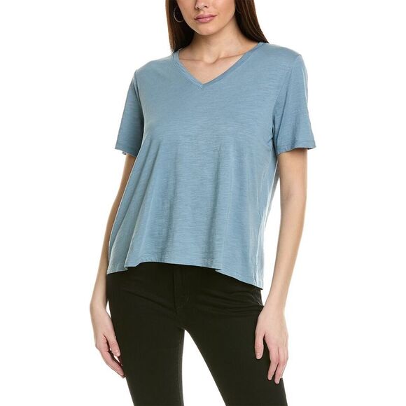 T-shirt Eileen Fisher In Cotone Biologico Lampone - Manica Lunga, Girocollo, Taglia XL